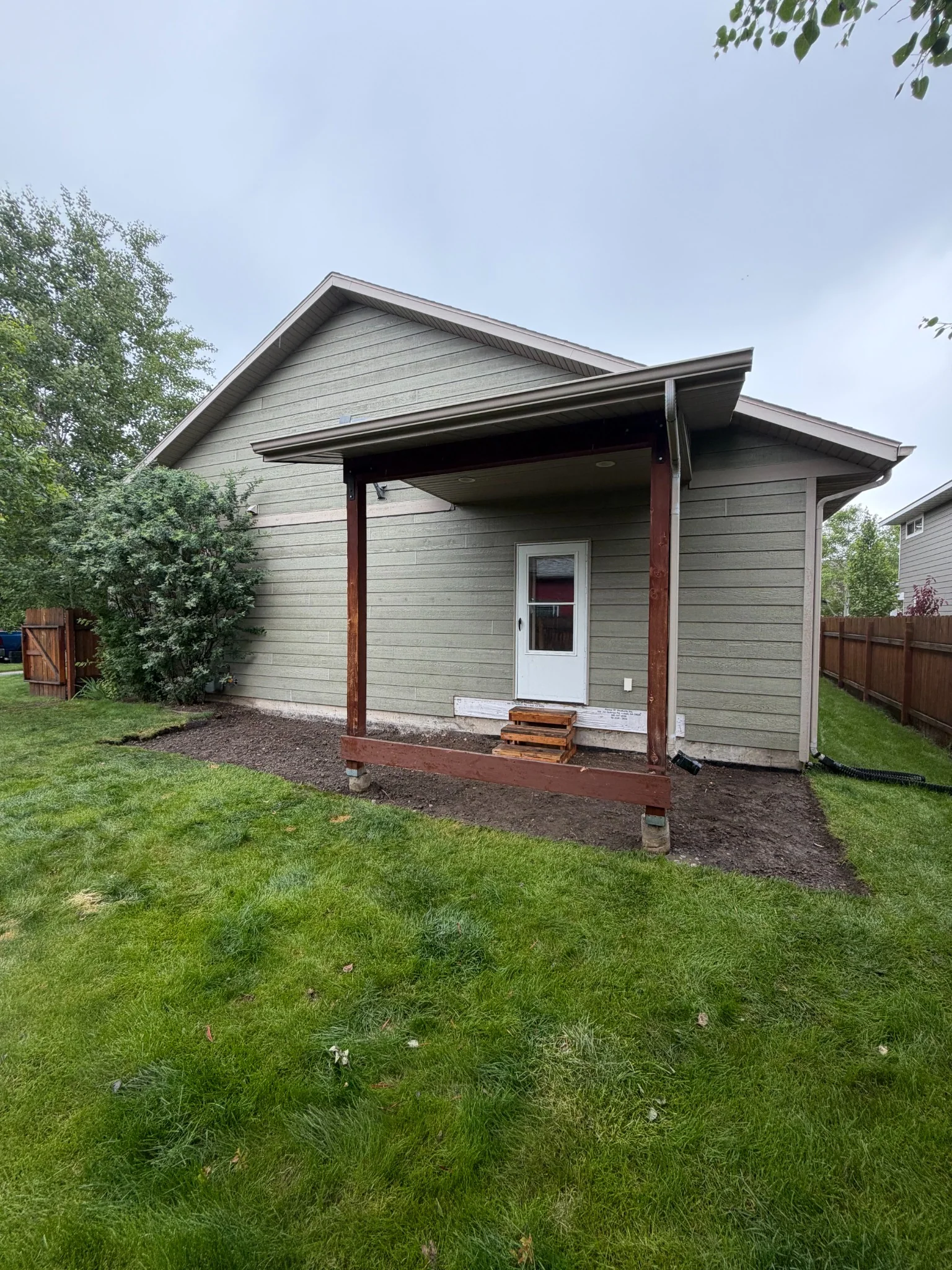 Area cleared after covered deck removal in Bozeman