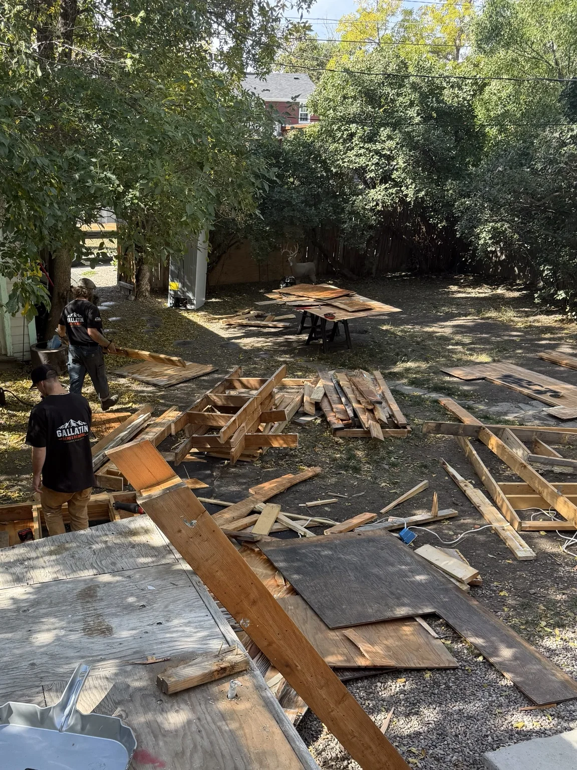 Playhouse being broken down for removal