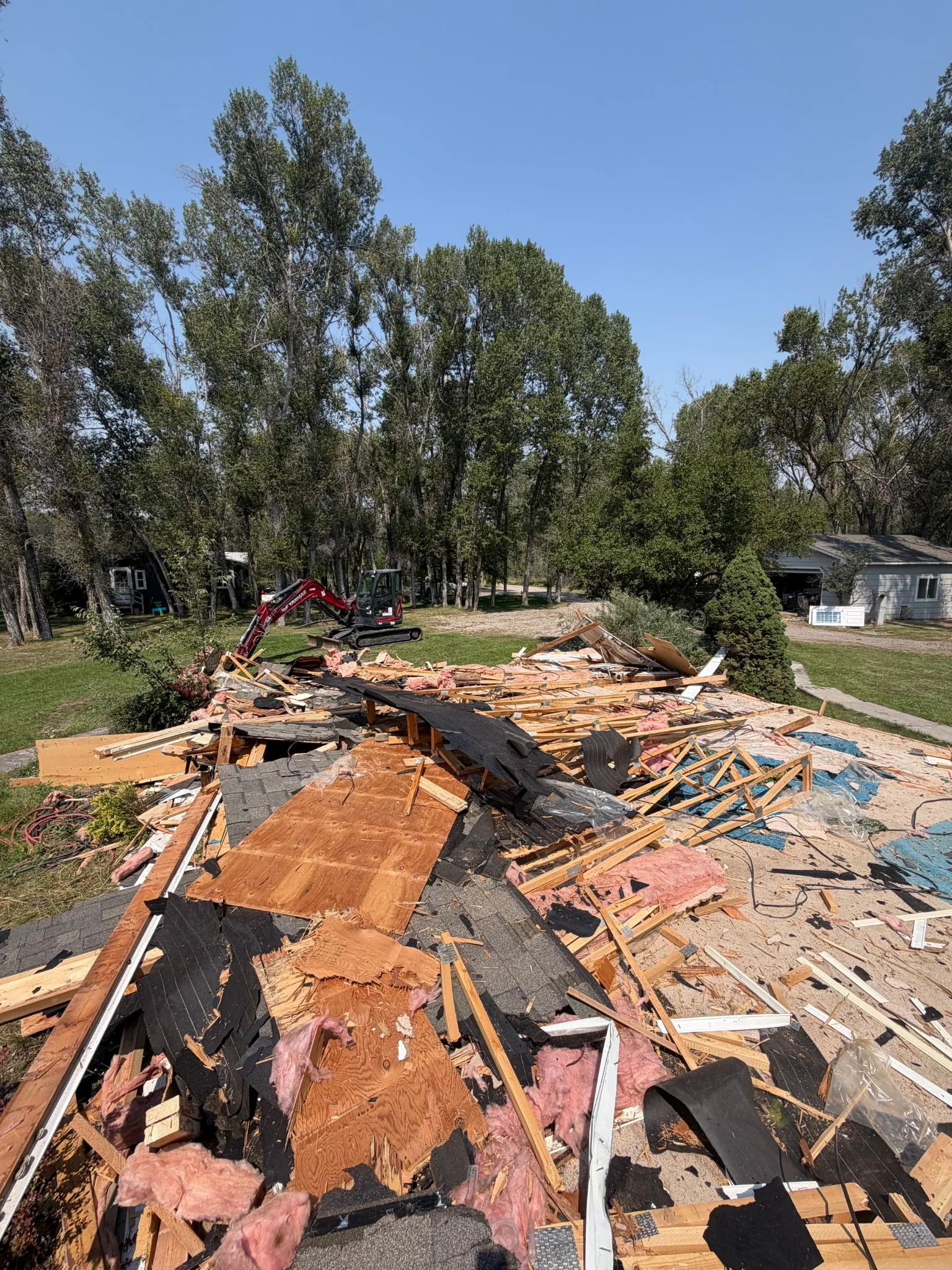 Mobile home before demolition in Montana